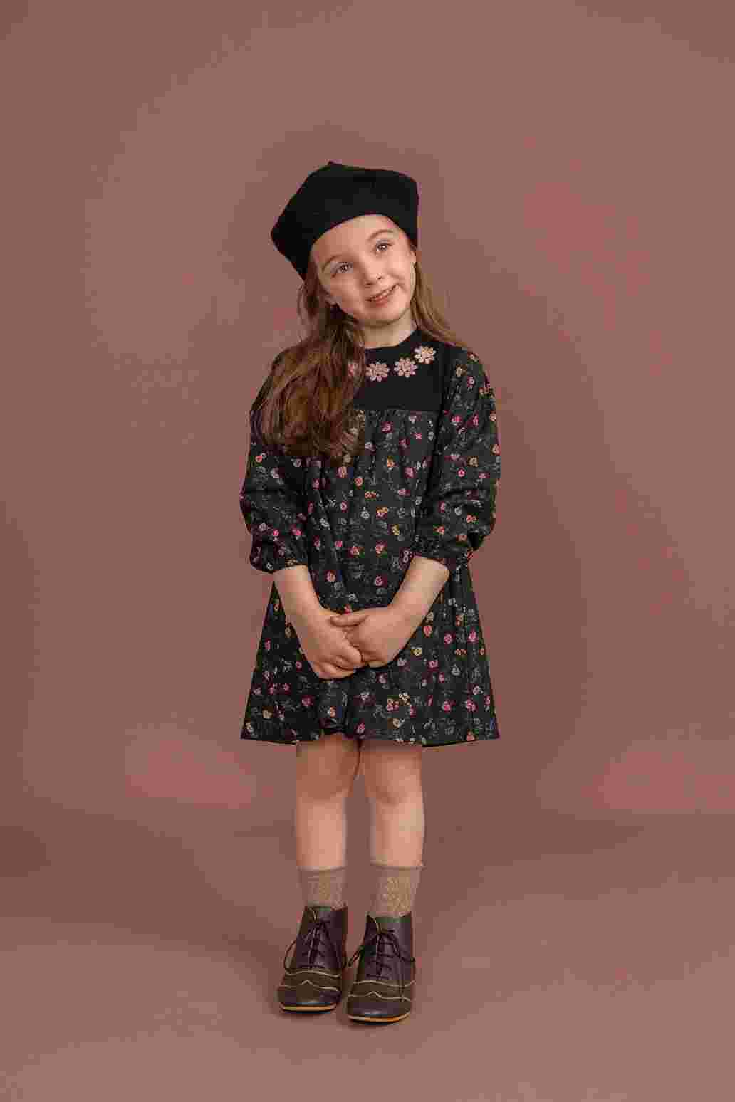 Flower Print Embroidered Dress