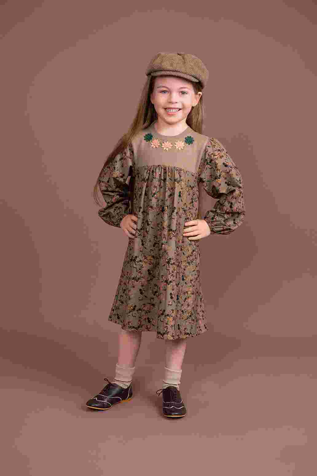 Flower Print Embroidered Dress
