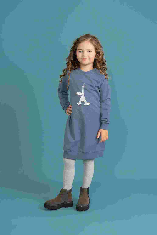 Eiffel Tower Print Bubble Dress