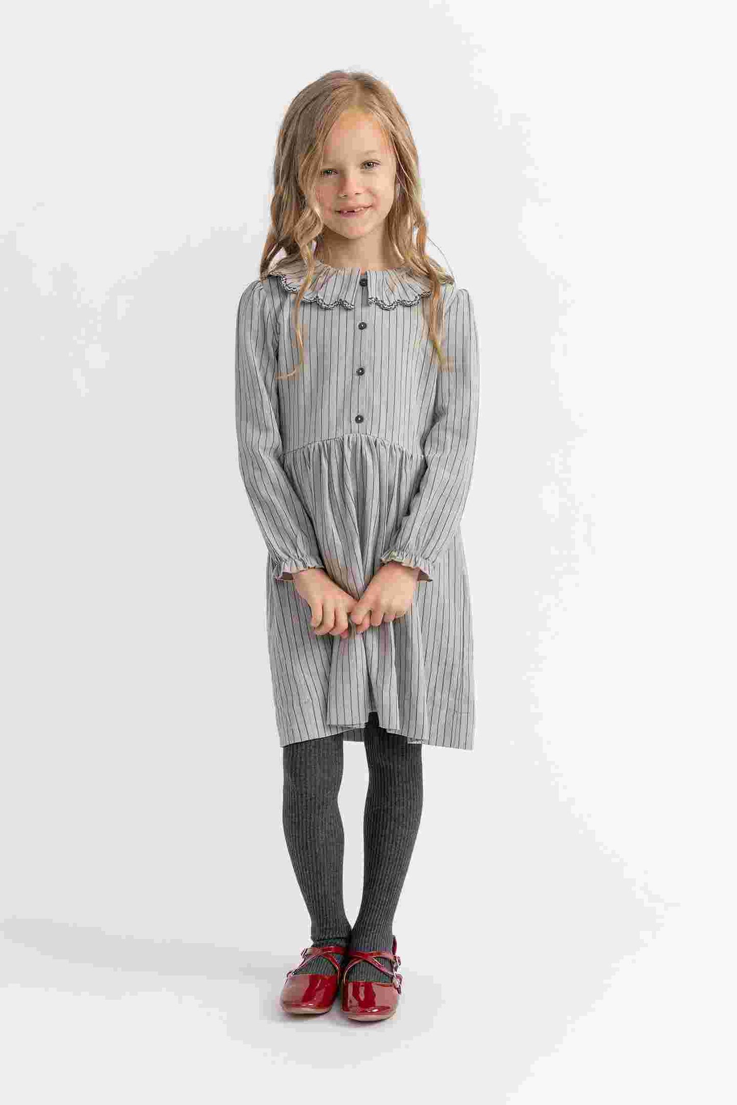 Girls Woven Stripped Dress - Comfortable Cotton Style