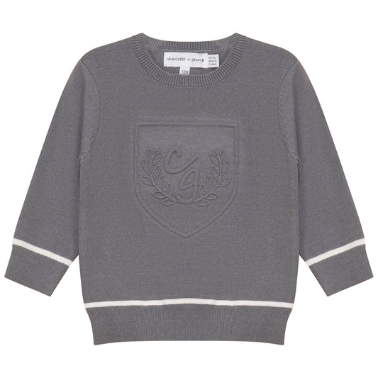 Danielle Embossed Crest Sweater