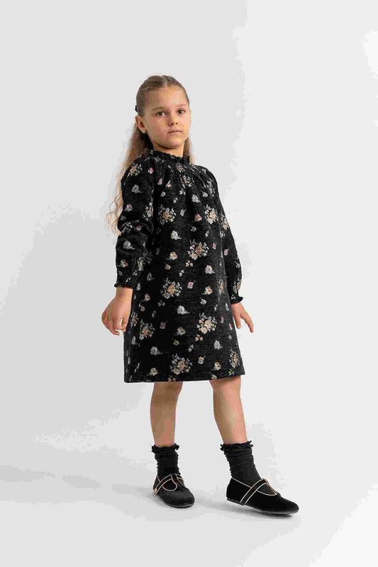 Floral Brocade Dress for Girls