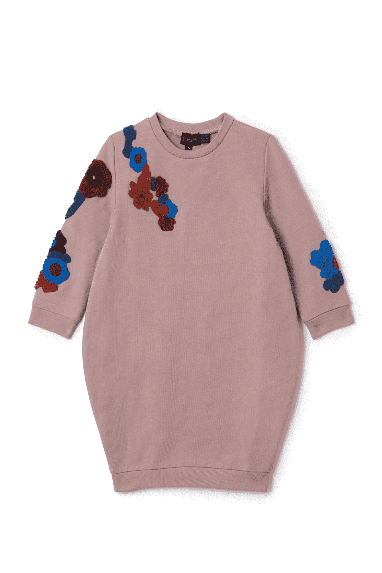 Girls Sweatershirt Dress with Hook Stitch Embroidery