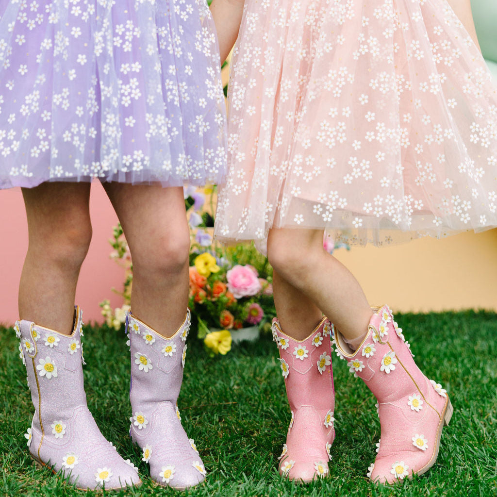 Wendy Cowgirl Lilac Oopsie Daisy Boots