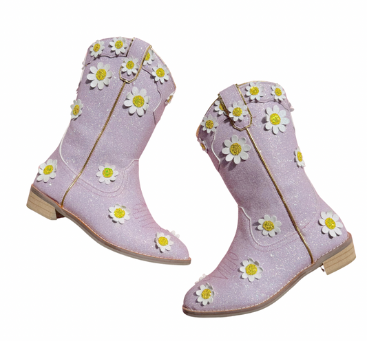 Wendy Cowgirl Lilac Oopsie Daisy Boots