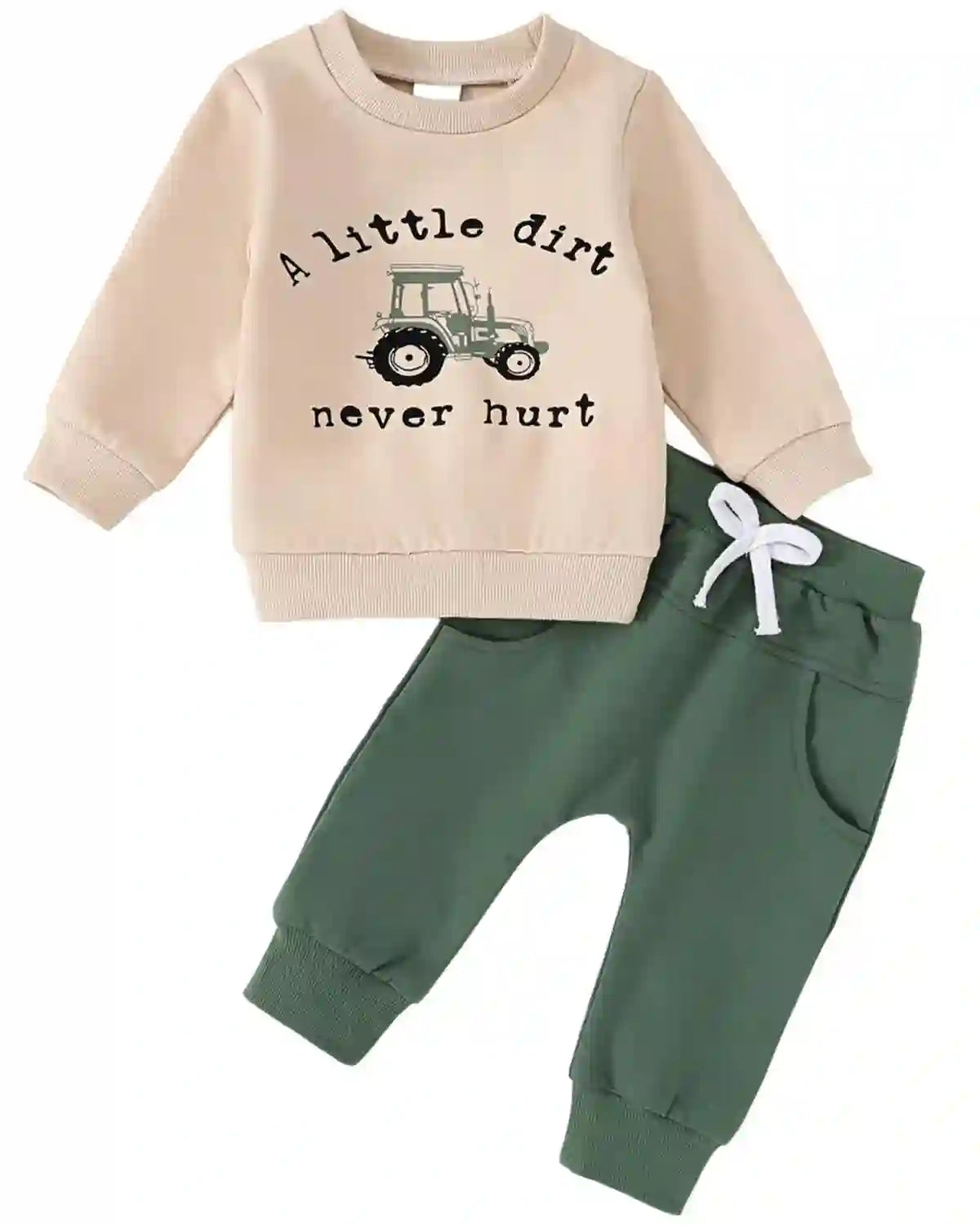 Boy Print Long Sleeve Pullover Sets Toddler 12-18