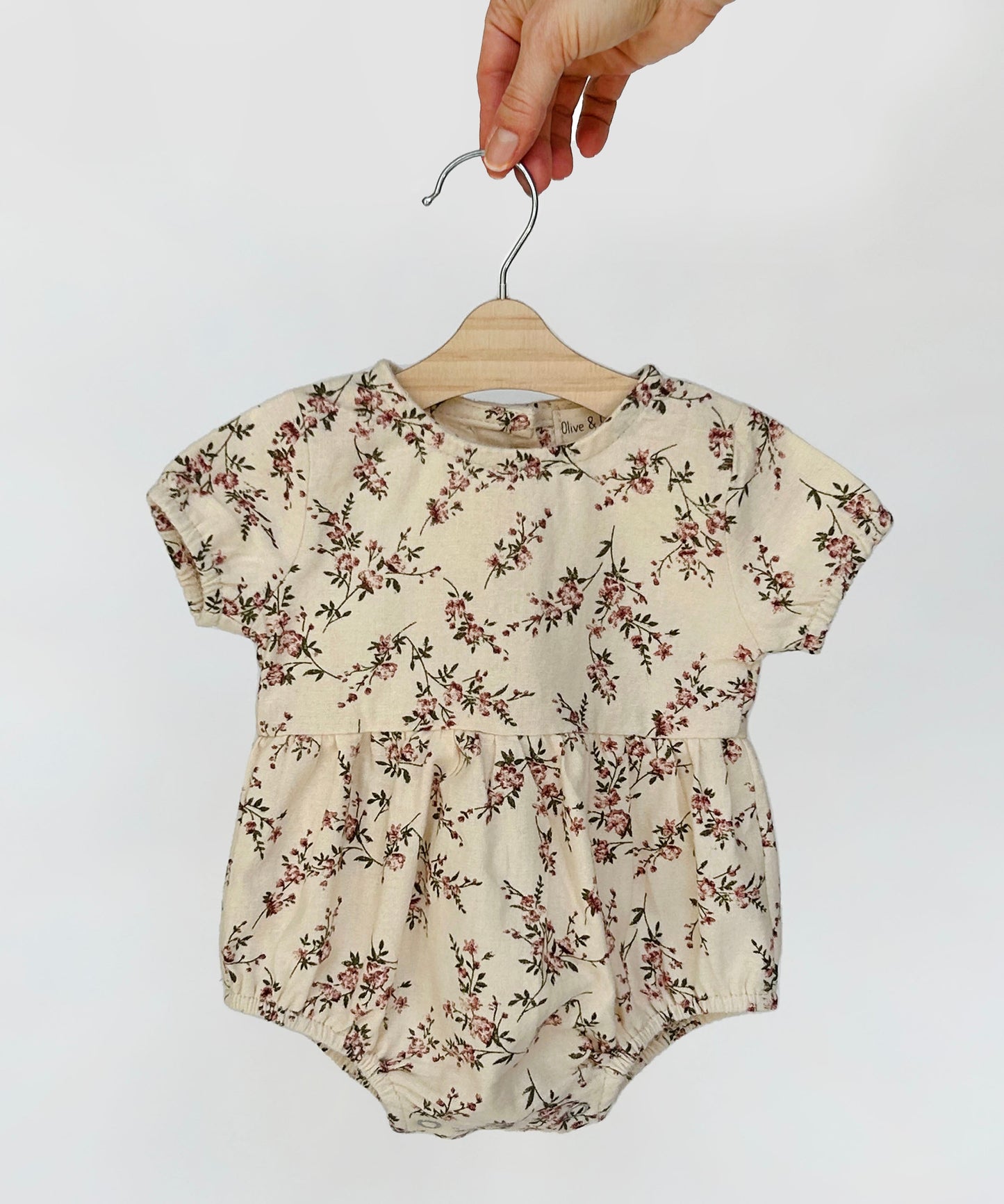 Anessa floral cotton Bubble Romper w/Bow