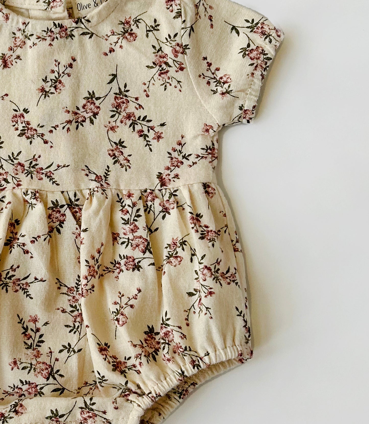 Anessa floral cotton Bubble Romper w/Bow