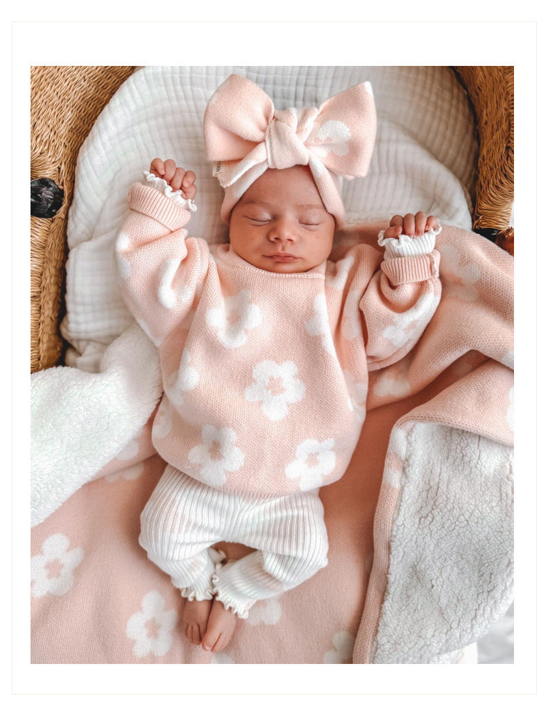 Asher Baby Flower Sweater Suit - GuGuTon baby store - Baby Fashion - Toddlers Outfits - Babies Outfits - Toddler Clothes - Kids Clothing - Newborn Clothes - Newborn Wear - Kids Wear - Trending Clothes - Trending Outfits - Fall Fashion - Winter Fashion - Girls Clothes - Boys Clothes - Babies Wear - Kids Accessories - KidsWear - Summer Clothes - Summer Fashion - Summer Trend - Falls Sweaters - Tops - Bottom - Jeans - Blouse - Dresses - Newborn Dresses - Toys