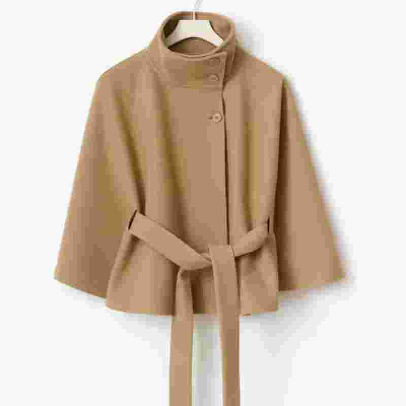 Dionera Elegant Batwing Sleeve Winter Coat With Belt