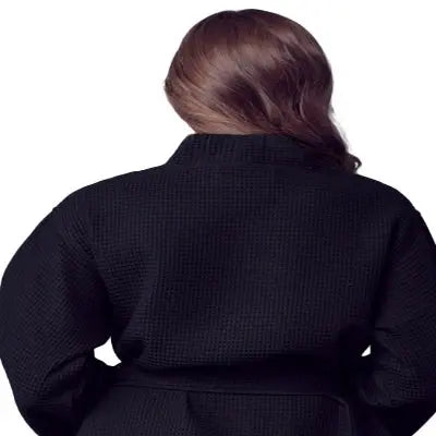 Glenny Knee-Length Waffle Kimono Robe for Women