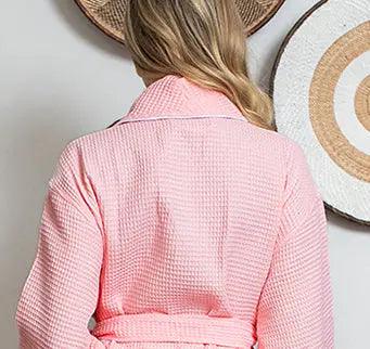Alicia Waffle Piping Bathrobe – Lightweight Spa-Style Comfort