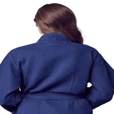 Glenny Knee-Length Waffle Kimono Robe for Women