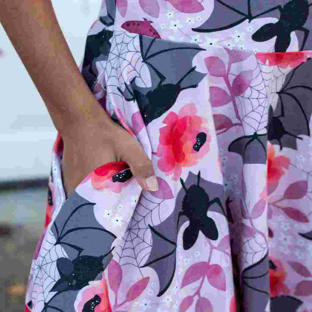 Bats Twirler Dress with Pockets for Girls