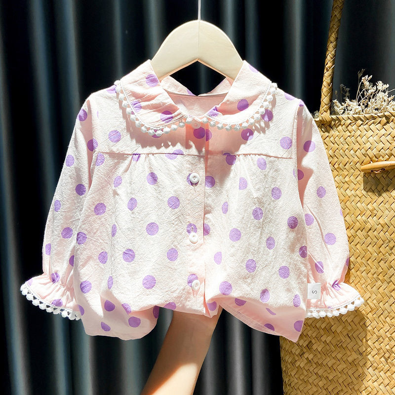 Mia Girls Shirts Autumn Baby Print Long-sleeved Blouse Doll Shirts Spring and Autumn Clothes Baby Girls Blouse Girl Tops