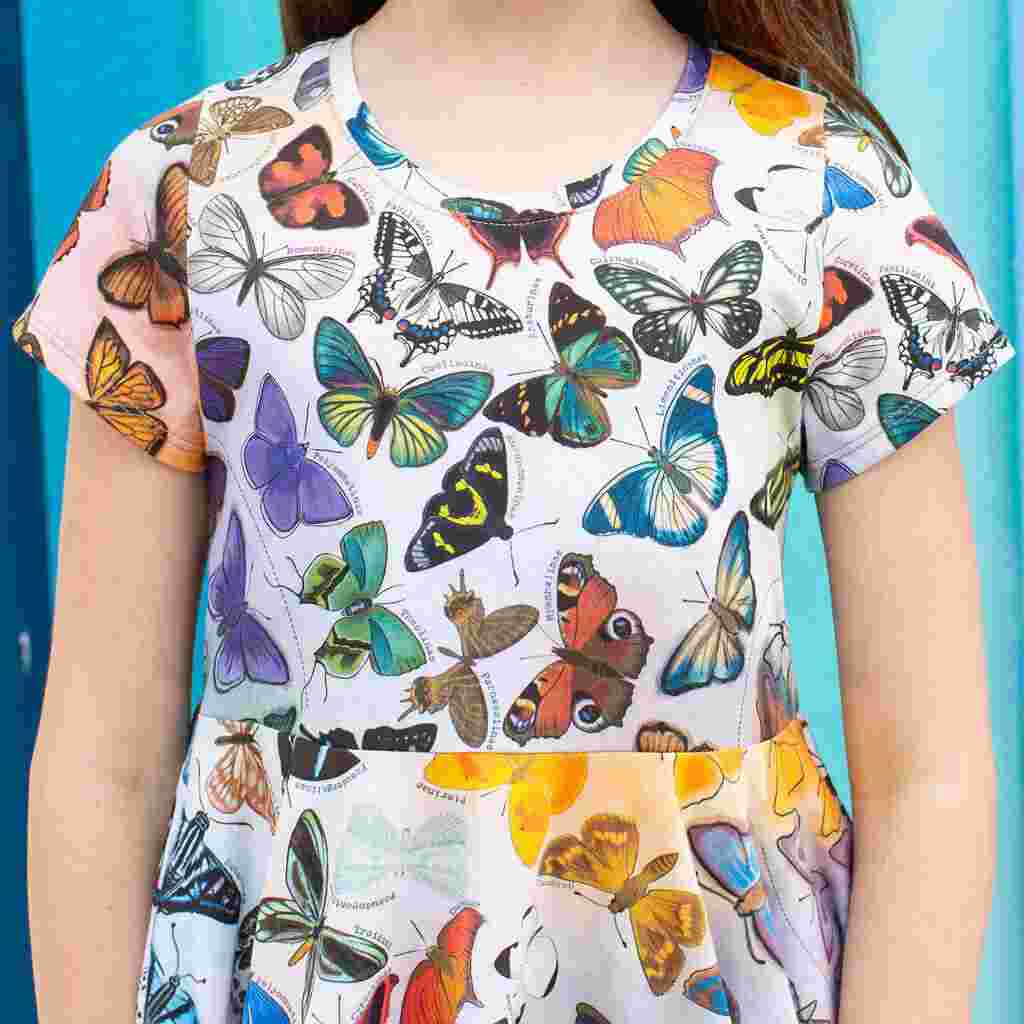 Butterfly Evolution Dress with Pockets for Kids