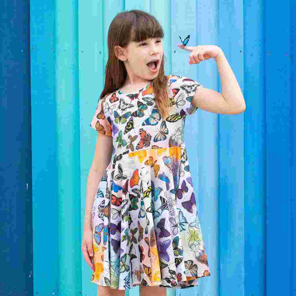 Butterfly Evolution Dress with Pockets for Kids