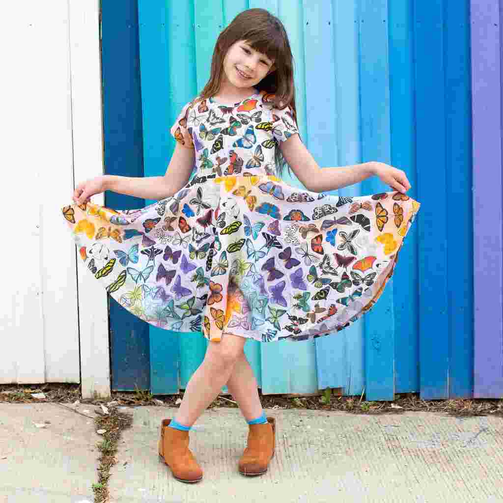 Butterfly Evolution Dress with Pockets for Kids