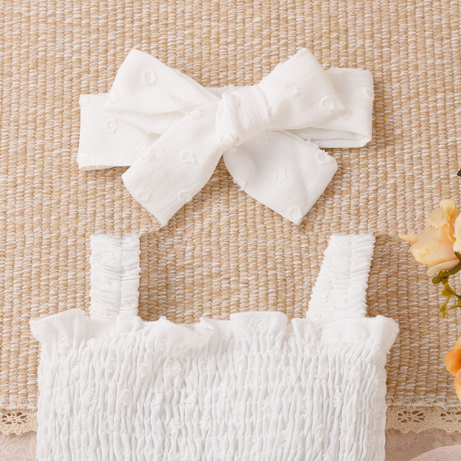 Sleeveless Jumpsuit Going Out Rompers Hair Band Set - GuGuTon baby store - Baby Fashion - Toddlers Outfits - Babies Outfits - Toddler Clothes - Kids Clothing - Newborn Clothes - Newborn Wear - Kids Wear - Trending Clothes - Trending Outfits - Fall Fashion - Winter Fashion - Girls Clothes - Boys Clothes - Babies Wear - Kids Accessories - KidsWear - Summer Clothes - Summer Fashion - Summer Trend - Falls Sweaters - Tops - Bottom - Jeans - Blouse - Dresses - Newborn Dresses - Toys