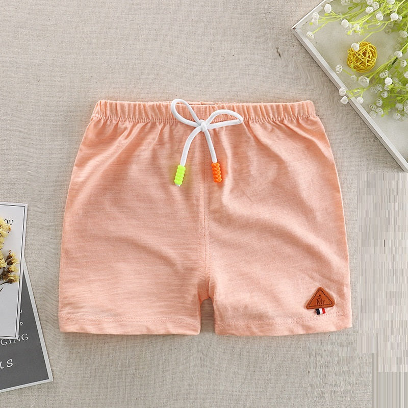 Asher Season New Children's Slub Cotton Casual Shorts