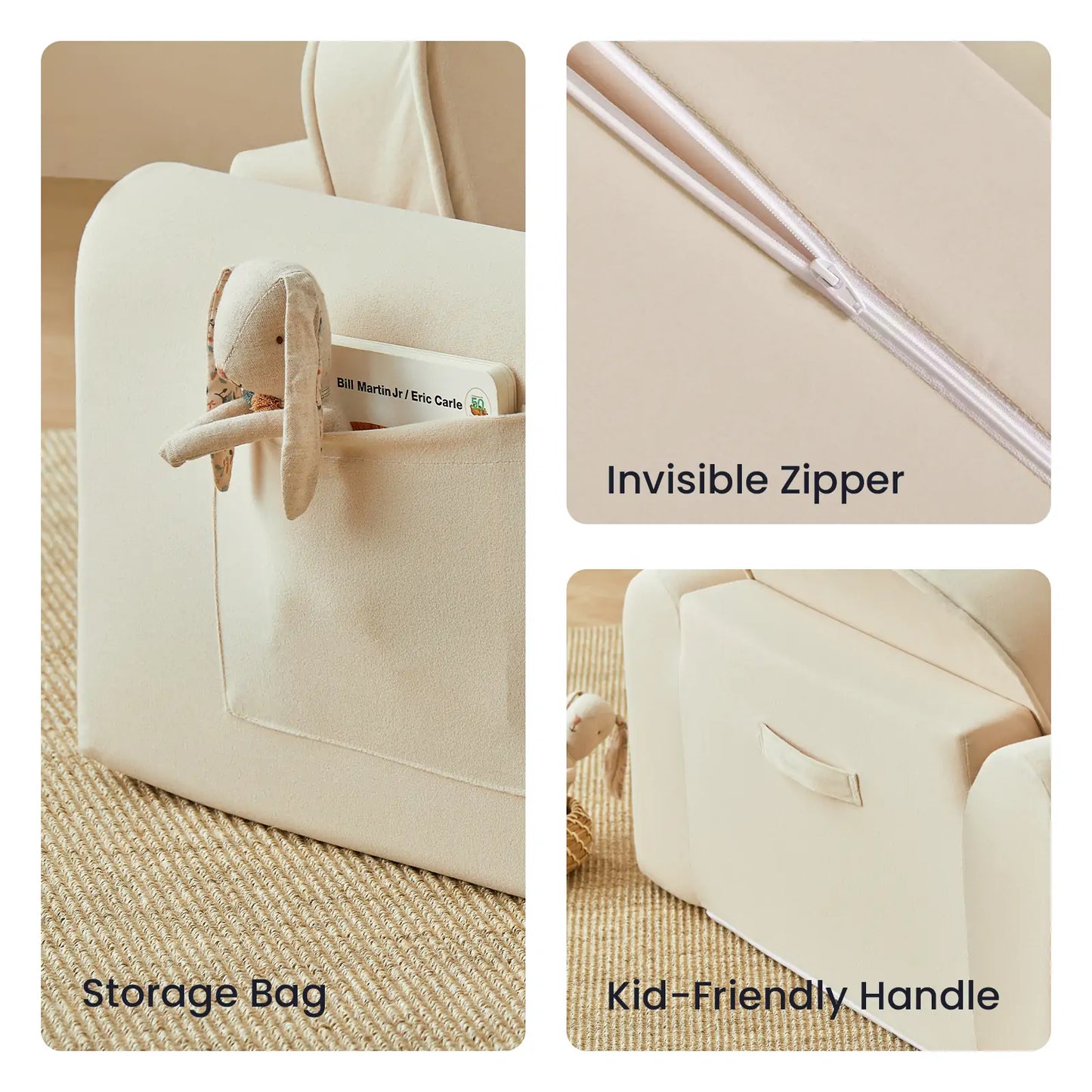 GentleSnug Kid Chair - Beige White