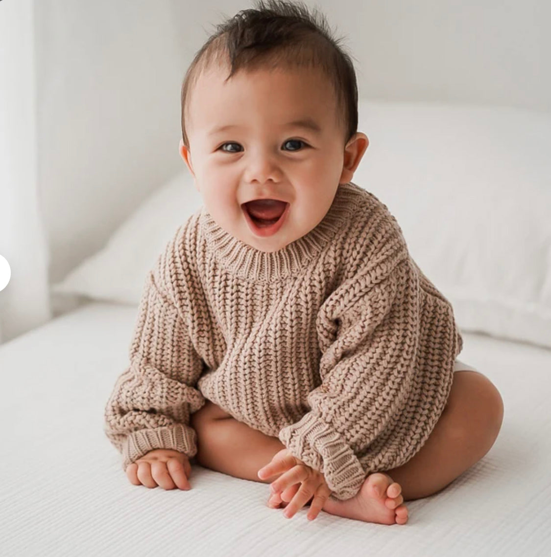 Baby Chunky Knit Braided Sweater | Pastels