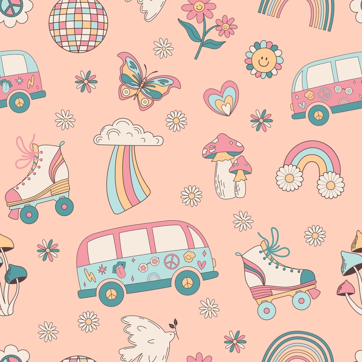 Retro Roller Skates Convertible Romper