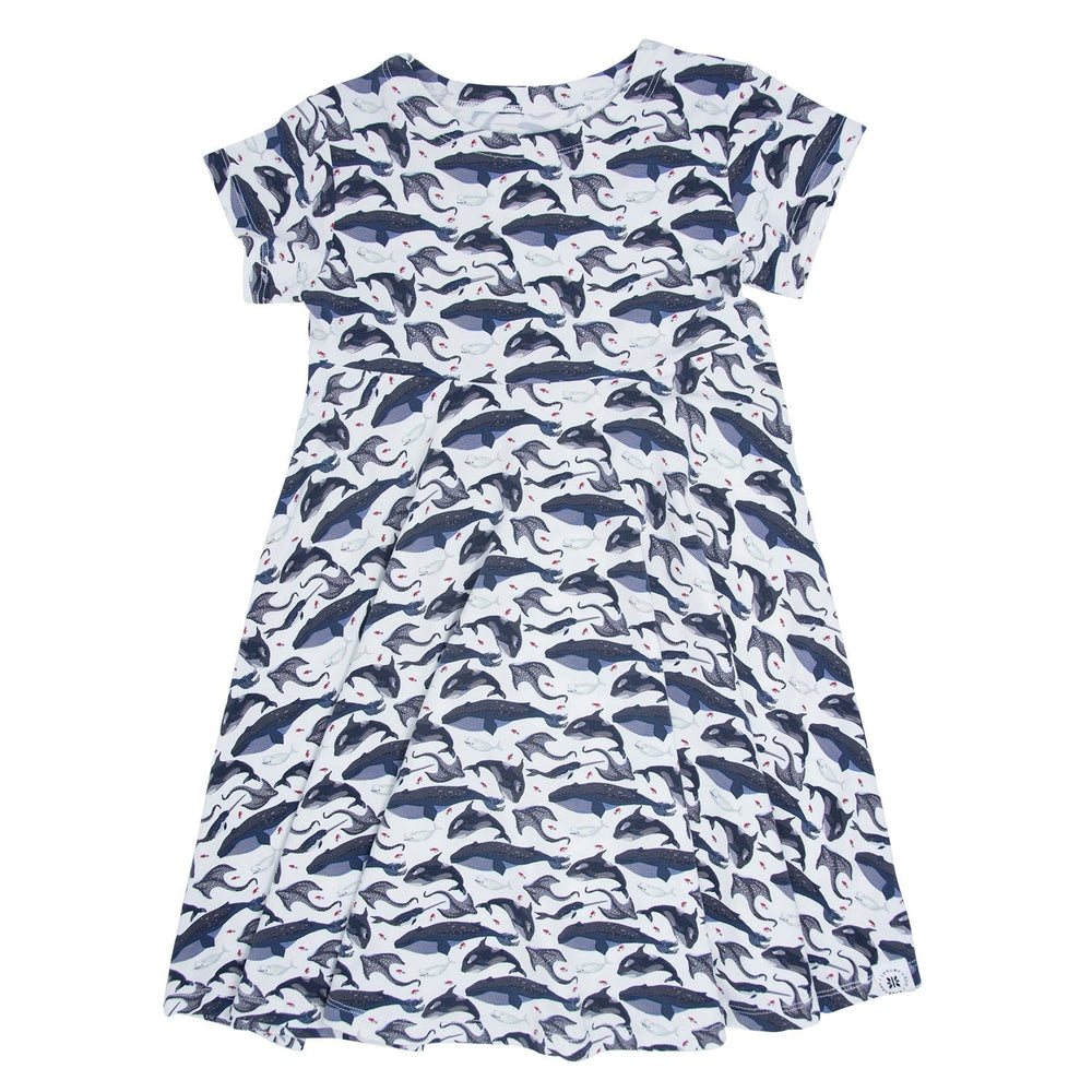 Claudia Deep Sea Creatures Whale Cap Sleeve Swirly Girl