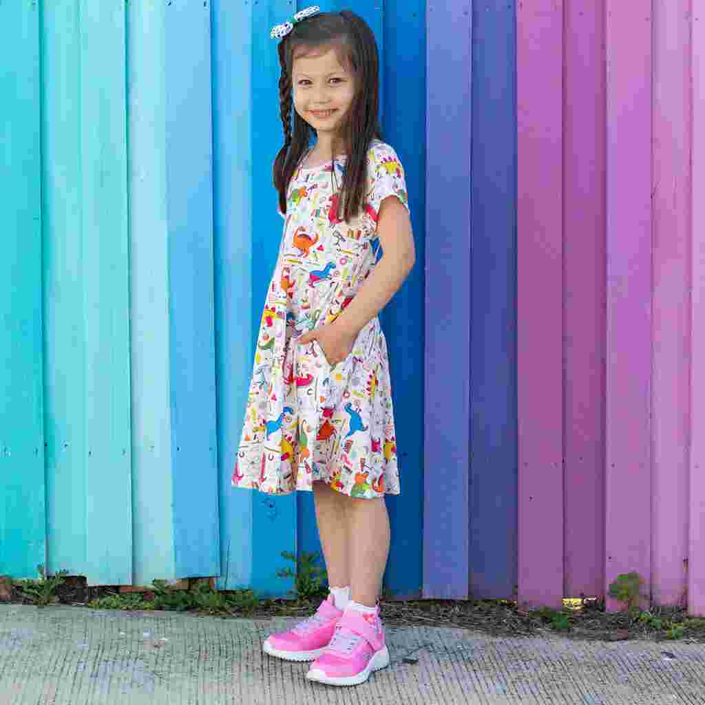 Dinosaur Scientists Twirler Dress with Pockets
