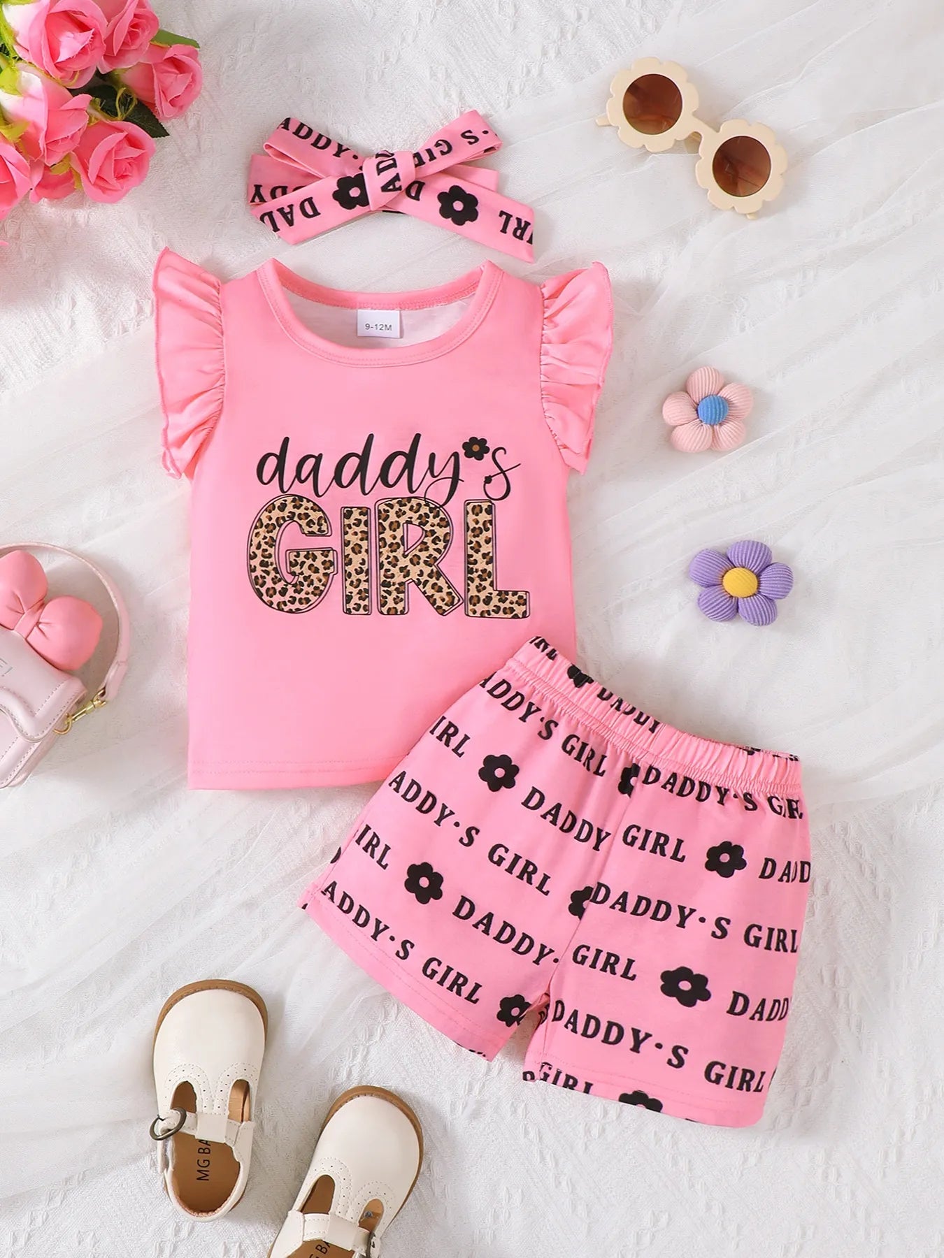 Annie Headband Letter Ruffle Sleeve Top and Shorts 3-Piece Set - GuGuTon baby store - Baby Fashion - Toddlers Outfits - Babies Outfits - Toddler Clothes - Kids Clothing - Newborn Clothes - Newborn Wear - Kids Wear - Trending Clothes - Trending Outfits - Fall Fashion - Winter Fashion - Girls Clothes - Boys Clothes - Babies Wear - Kids Accessories - KidsWear - Summer Clothes - Summer Fashion - Summer Trend - Falls Sweaters - Tops - Bottom - Jeans - Blouse - Dresses - Newborn Dresses - Toys