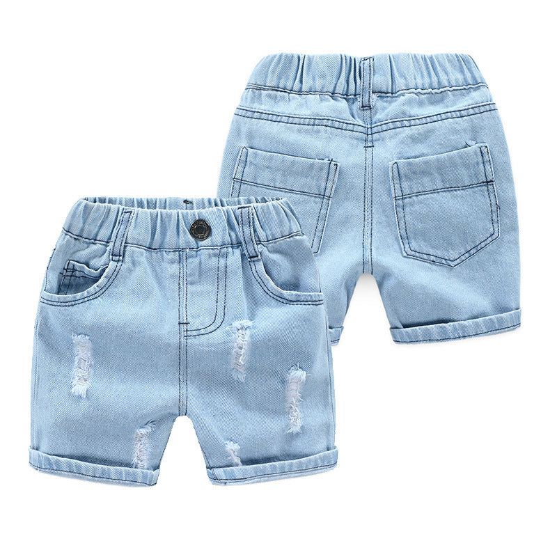 Elijah Boys' Ripped Jeans Shorts Beach Shorts