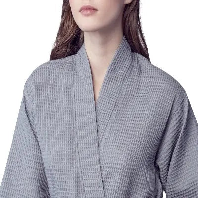 Glenny Knee-Length Waffle Kimono Robe for Women