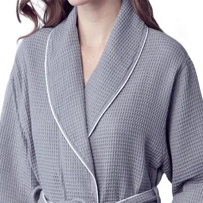 Alicia Waffle Piping Bathrobe – Lightweight Spa-Style Comfort