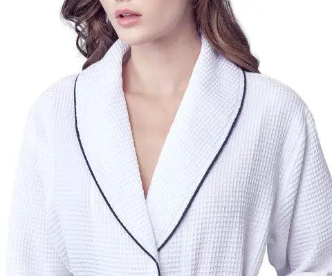 Alicia Waffle Piping Bathrobe – Lightweight Spa-Style Comfort
