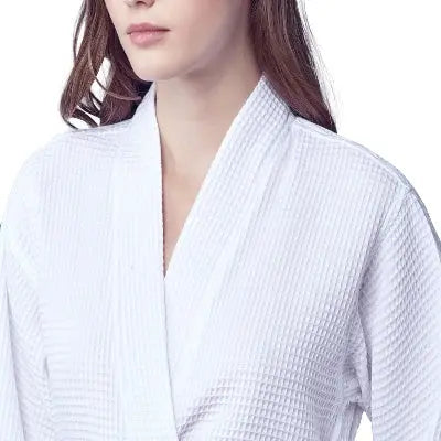Glenny Knee-Length Waffle Kimono Robe for Women