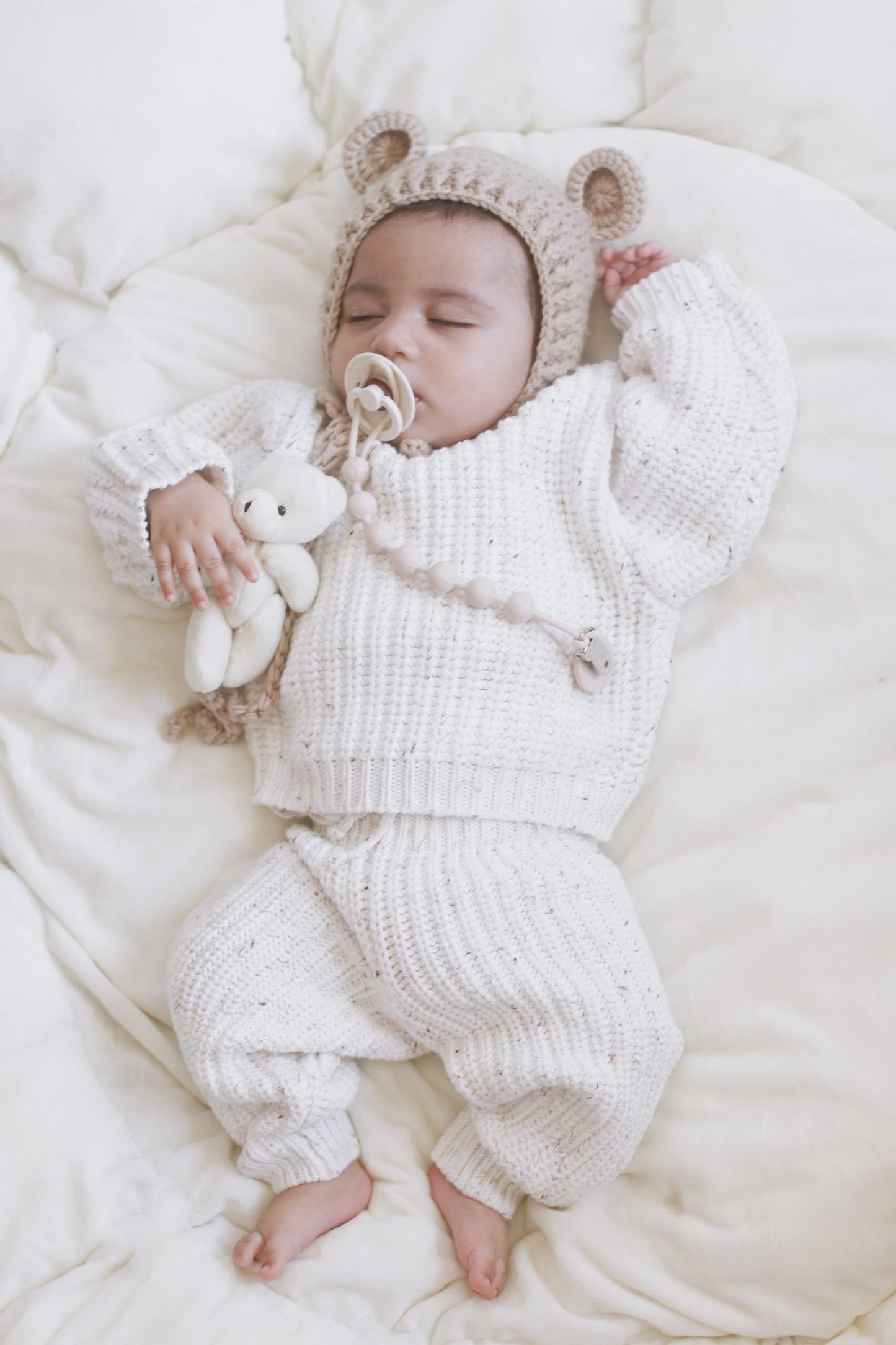 Baby Chunky Knit Braided Sweater | Pastels