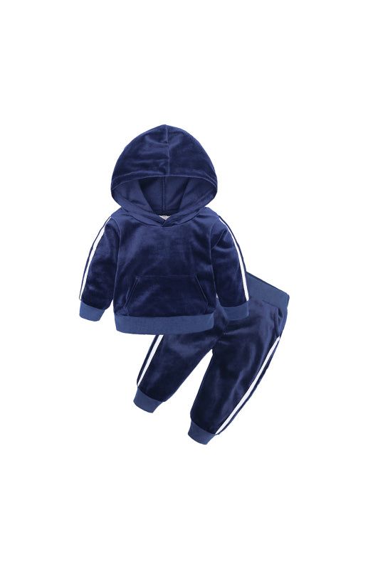 Eloy Hooded Side Strip Gold Velvet Sets