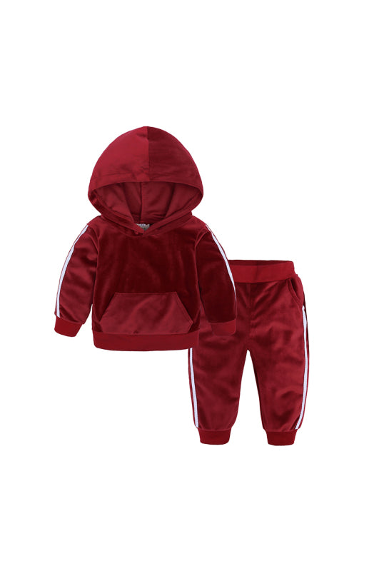 Eloy Hooded Side Strip Gold Velvet Sets