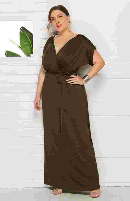 Hiraldine Comfortable Maternity Knit Dress - Short Sleeve V-Neck