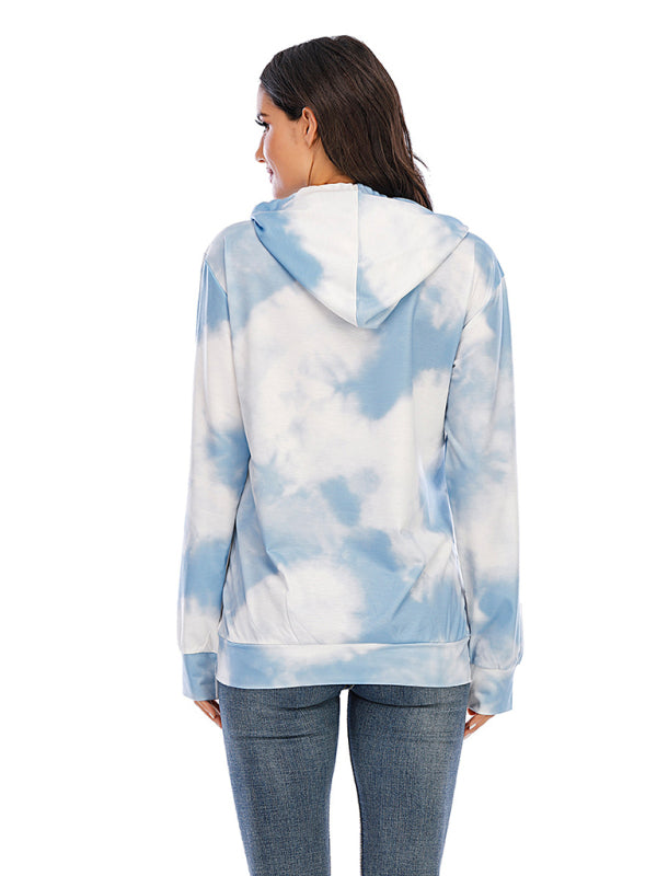 Delia Women's Tie Dye Breastfeeding Loose Maternity Hoodies