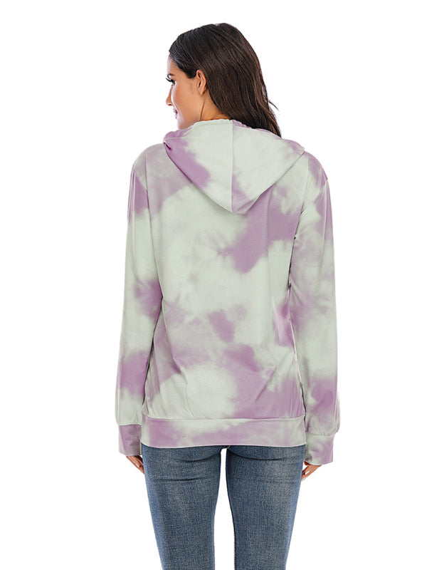 Delia Women's Tie Dye Breastfeeding Loose Maternity Hoodies