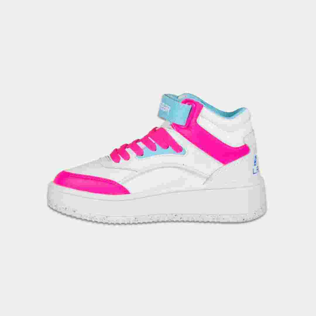 Zuri LA Gear Kids Hightop Sneakers in White, Pink, Blue
