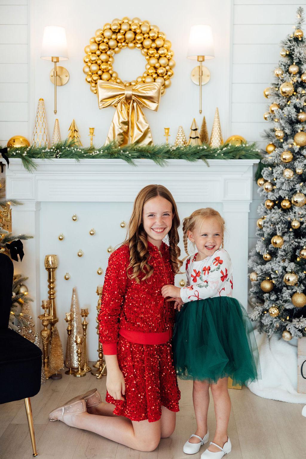 Janira Red Velvet Sequin Jacket