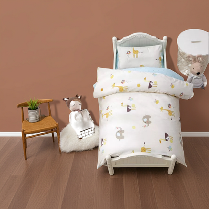 3Pcs Cotton Crib Bed Linen Kit Cartoon Baby Bedding Set