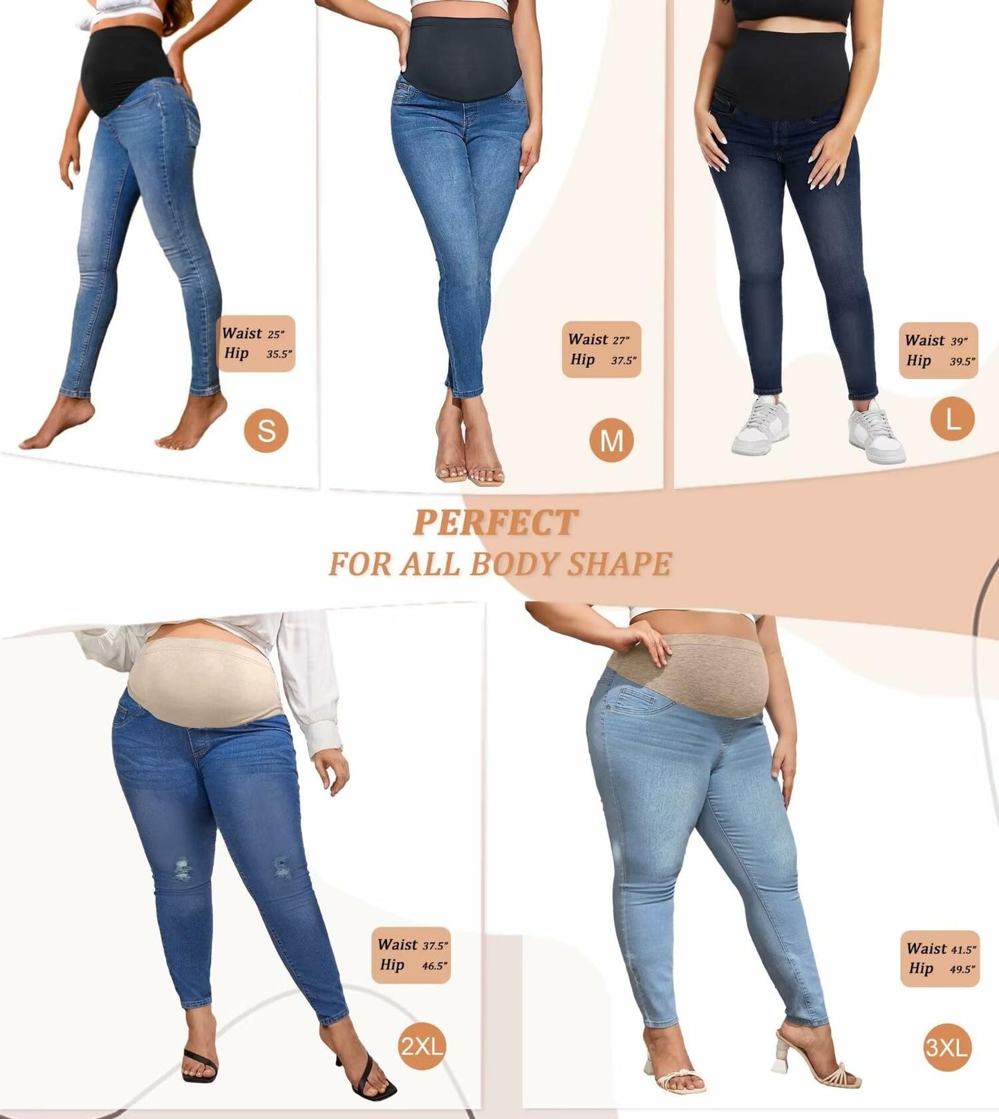 Sherril Comfy Stretch Women's Skinny Maternity Jeans S Light Wash