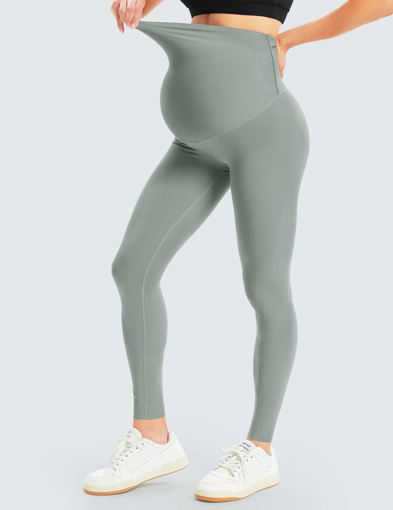 Leila Women's Maternity Leggings Over Belly Bump Full Length Yoga Pants