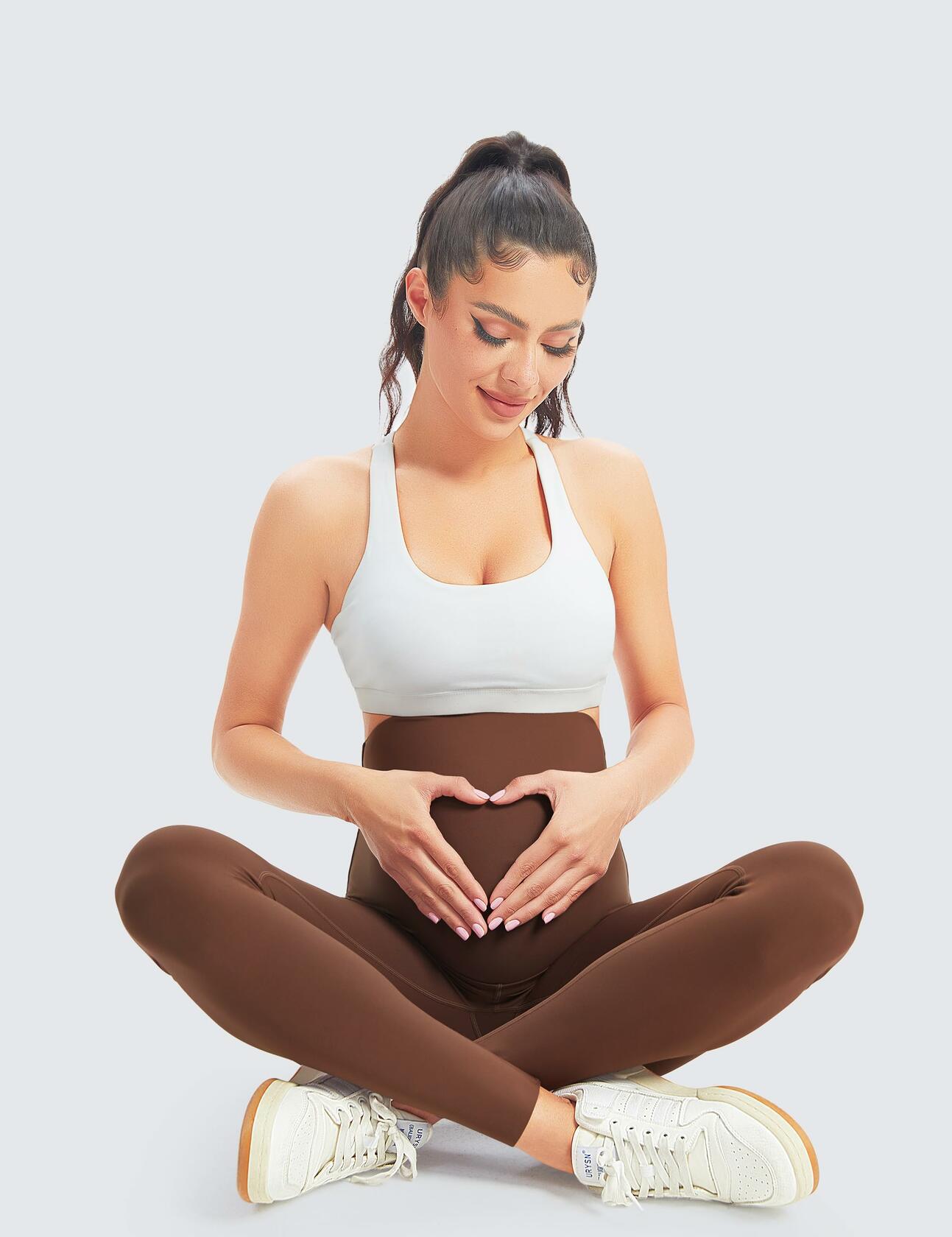 Violett Maternity Leggings Over Belly Full Length Yoga Pants