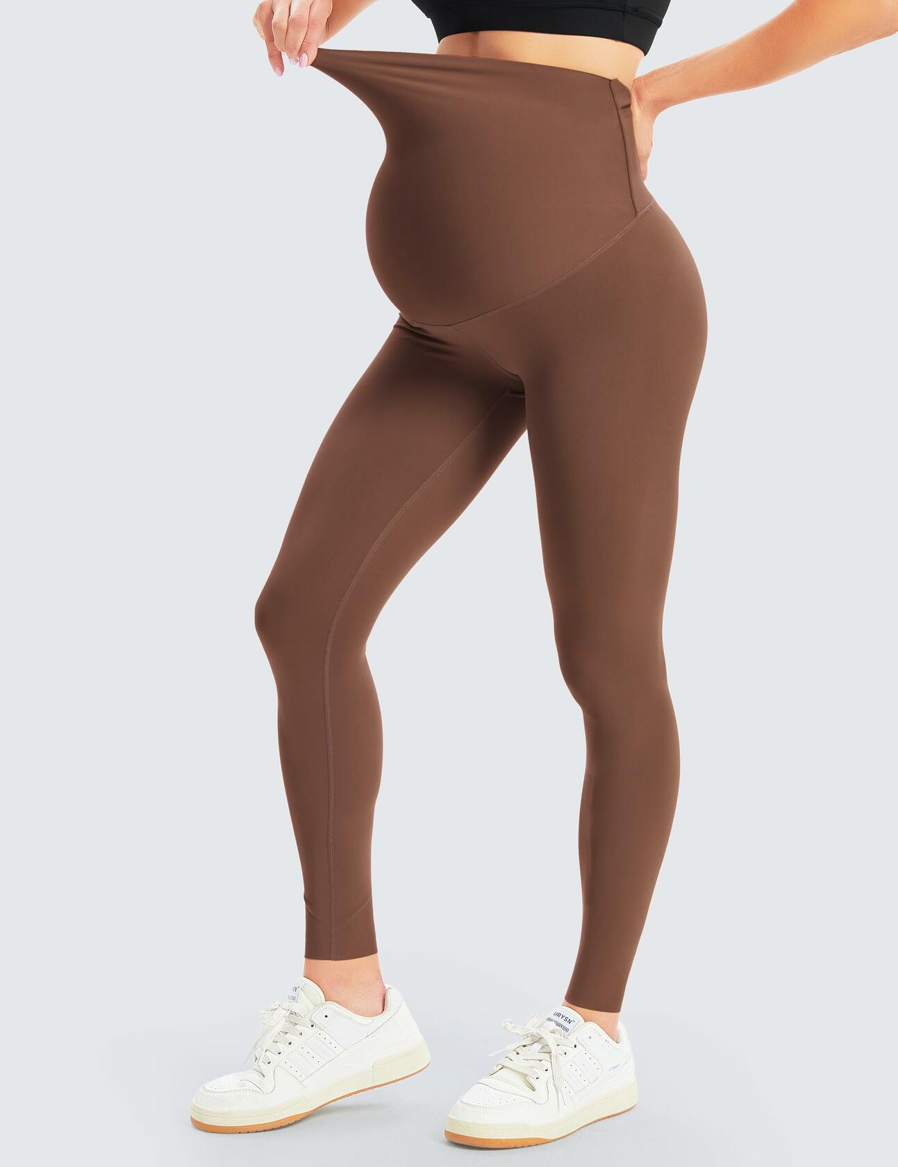 Violett Maternity Leggings Over Belly Full Length Yoga Pants