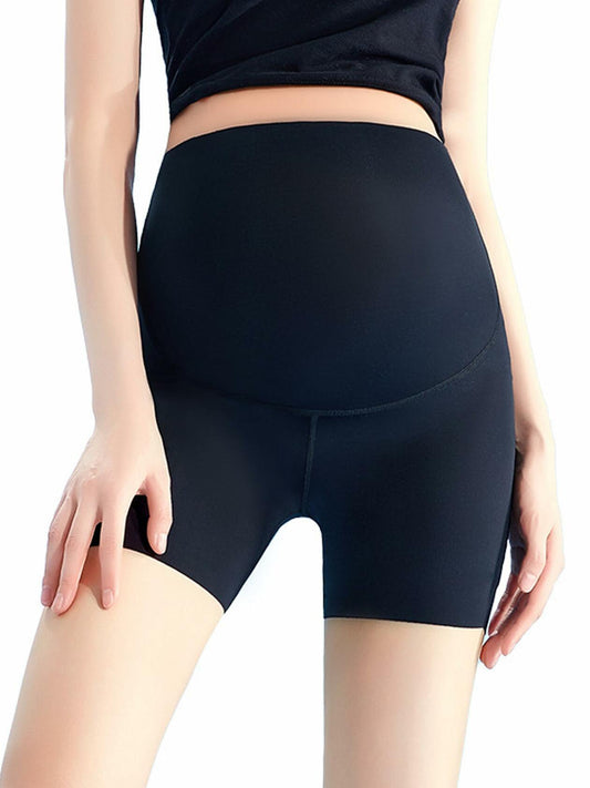 Neida Yoga Shorts Over Belly Bump UV Block Buttery Soft Black