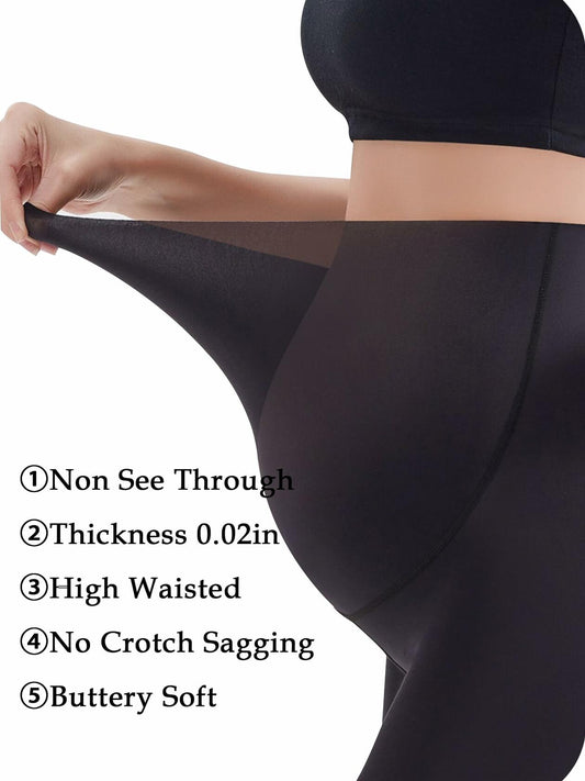 Neida Yoga Shorts Over Belly Bump UV Block Buttery Soft Black